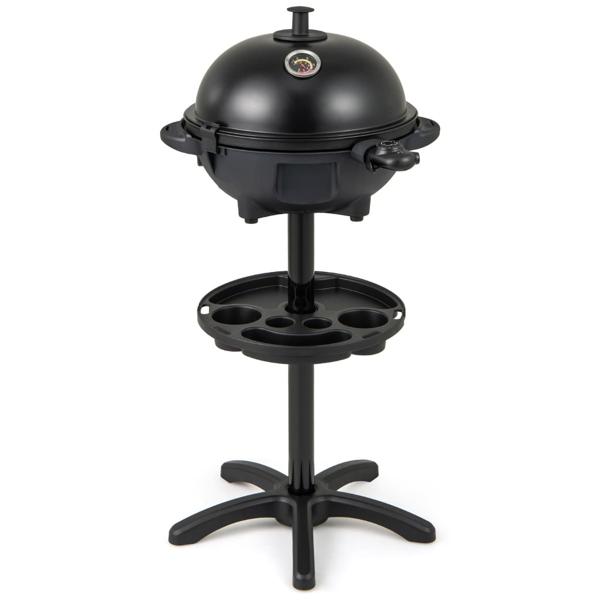 CostwayBarbecue Electrique 1 200W pour Intérieur et Extérieur Plaque de Cuisson Antiadhésive à 2 Zones Température Réglable Jardin Noir